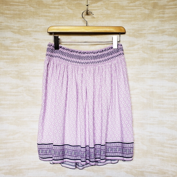 M purple boho geo print summer skirt - Picture 1 of 4